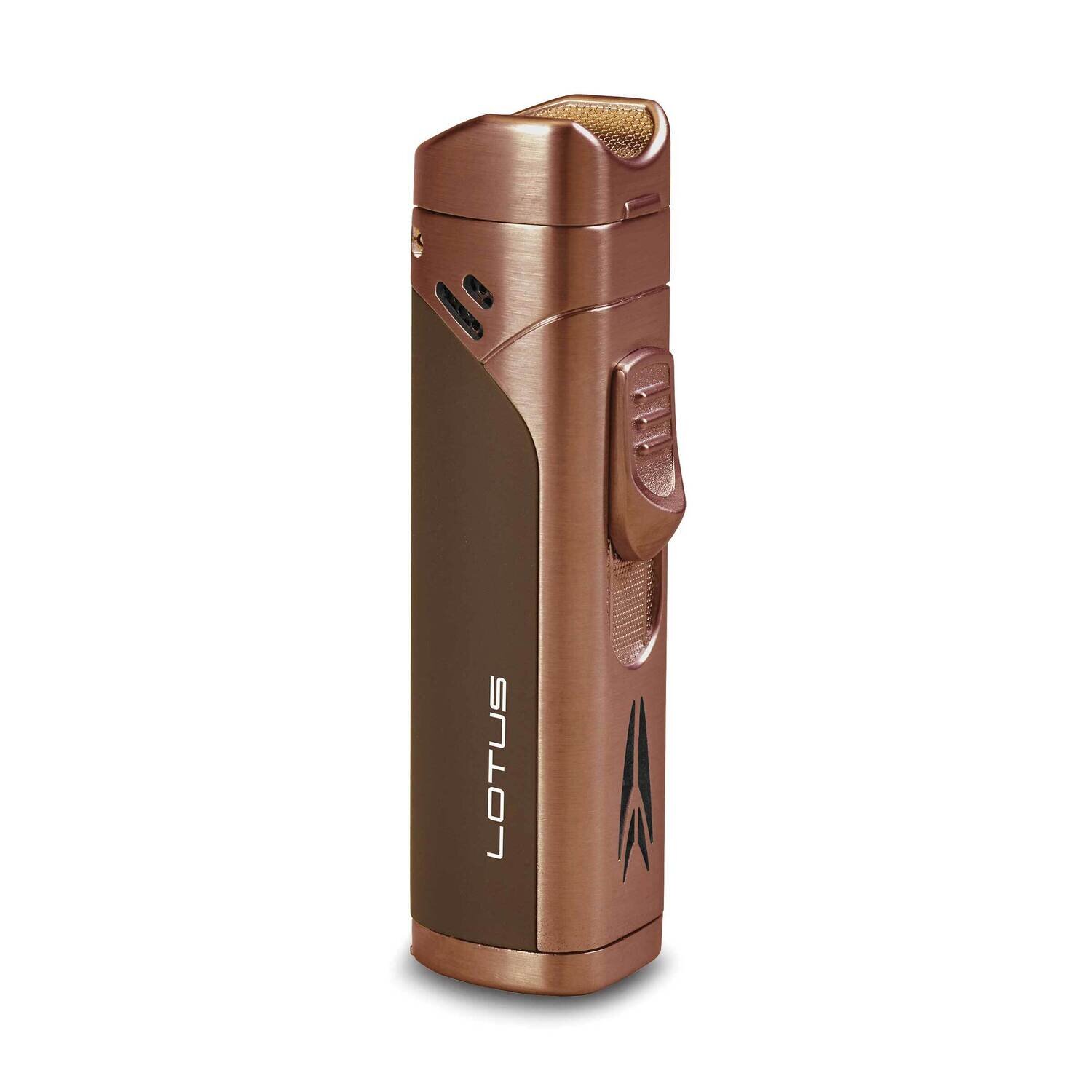 Lotus Monarch Copper-tone Quad Flame Lighter Fold-out Punch and Cigar Rest GM25109CP, MPN: GM25109C…