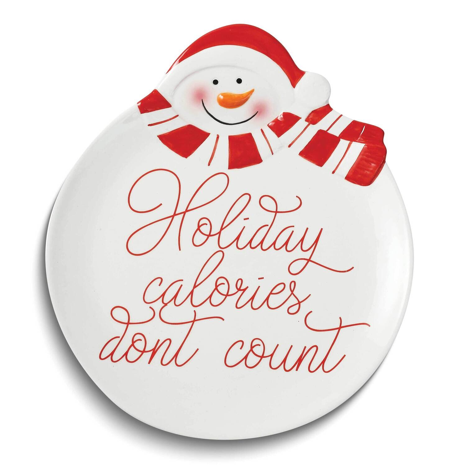 Snowman Holiday Calories Don't Count Ceramic Cookie Plate GM25269