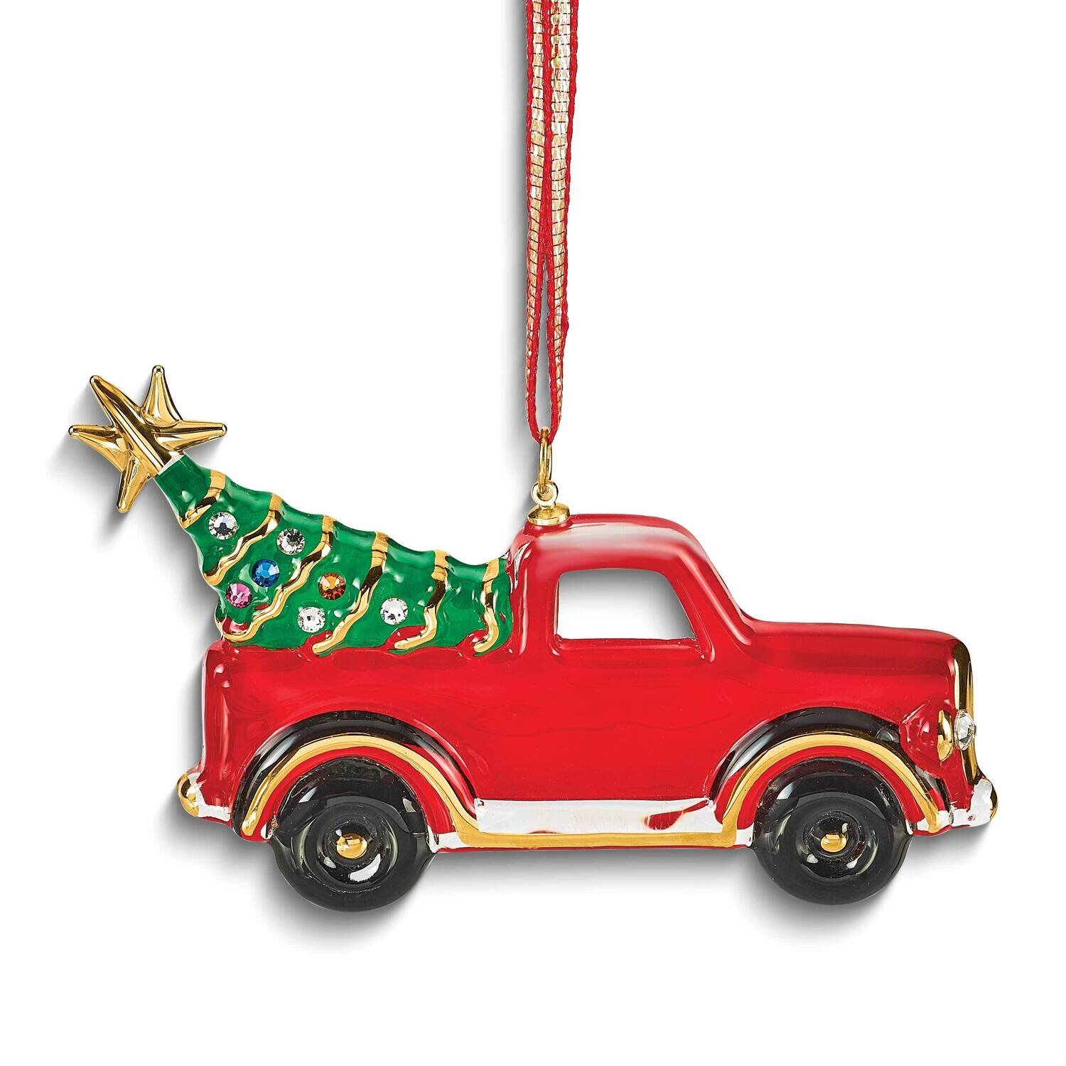 Glass Baron Christmas Tree in Truck Glass Ornament GM24999