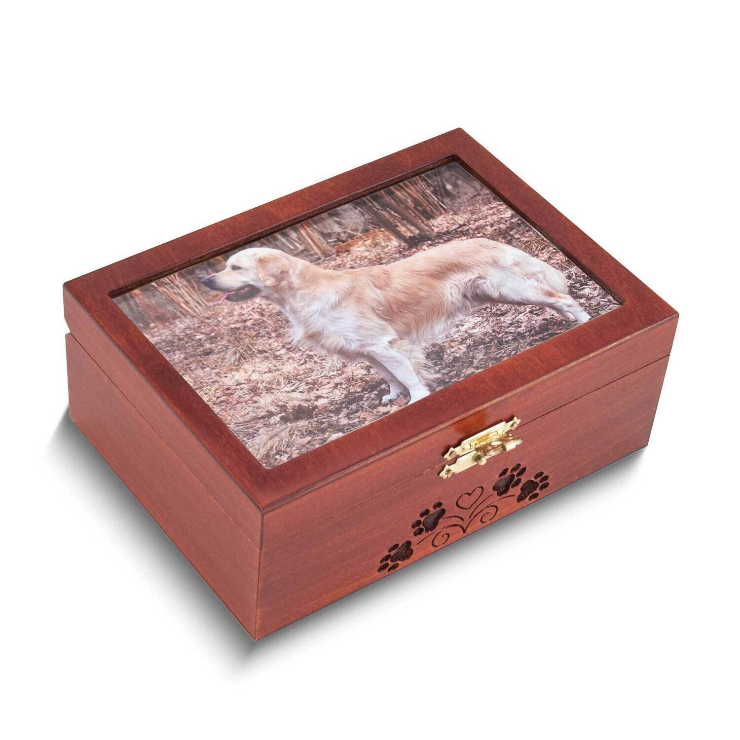 Pet Carved 4x6 Photo Wooden Keepsake Box GM25133, MPN: GM25133,