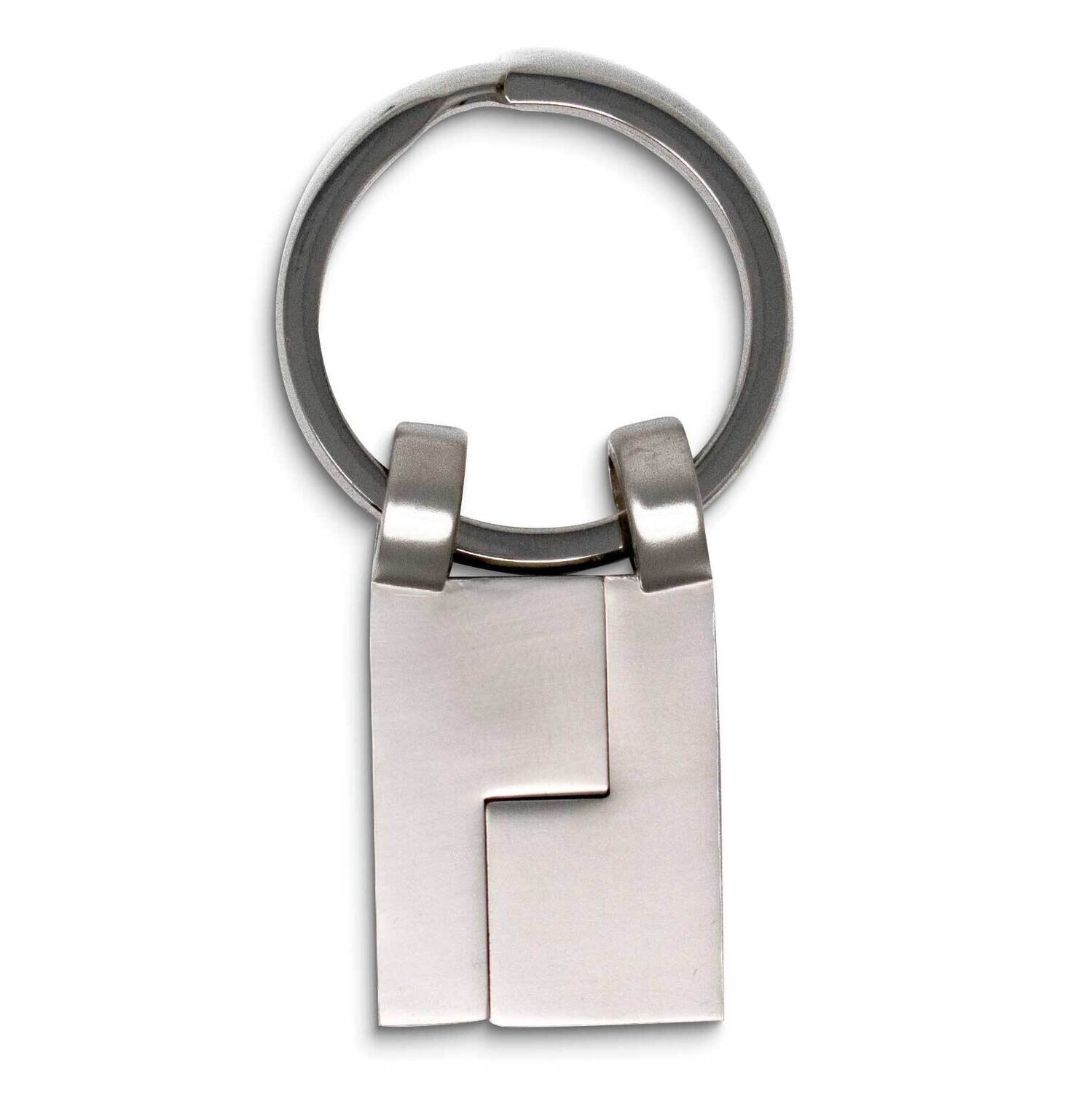 Silver-tone Interlocking Square Key Ring GM25309