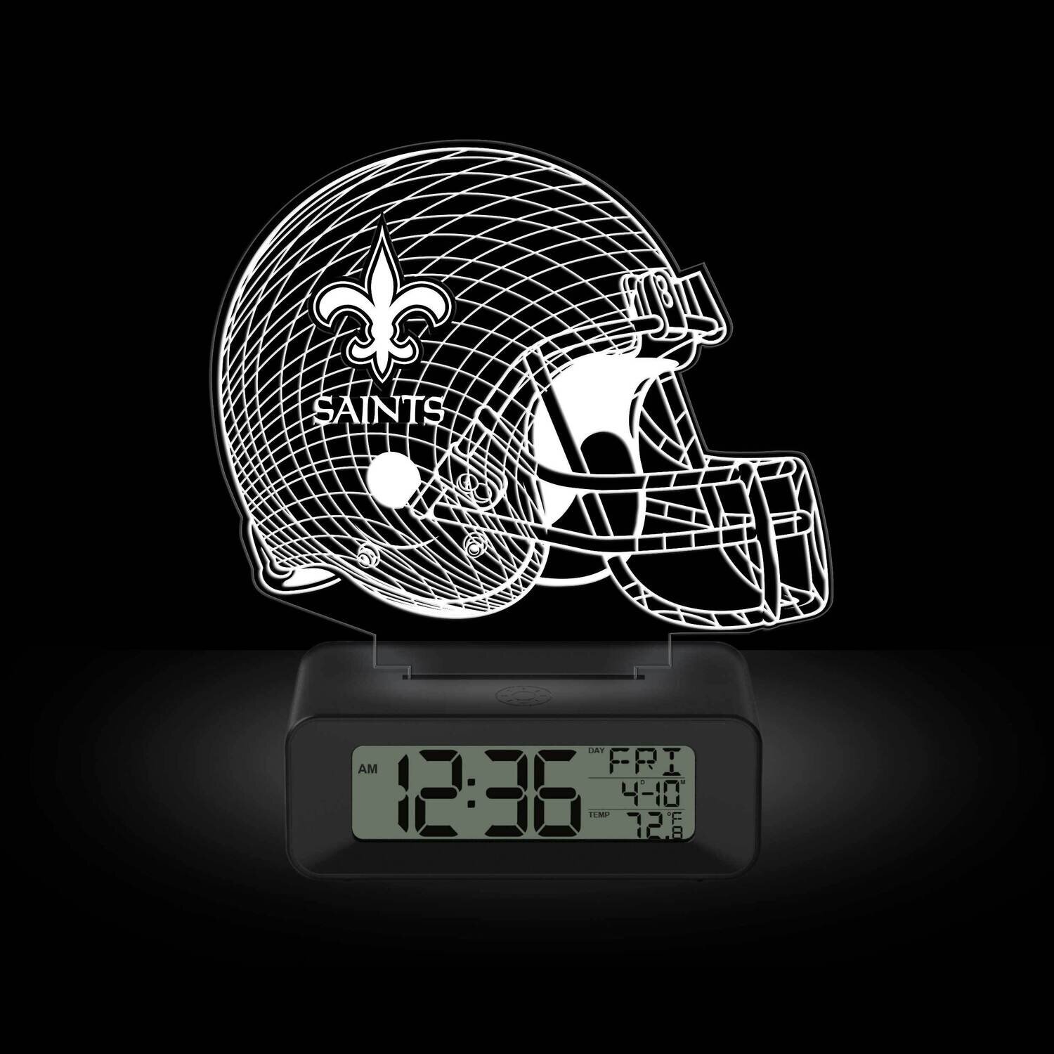 Game Time New Orleans Saints LED 3D Illusion Alarm Clock GM25317-NO, MPN: GM25317-NO, 81006814113