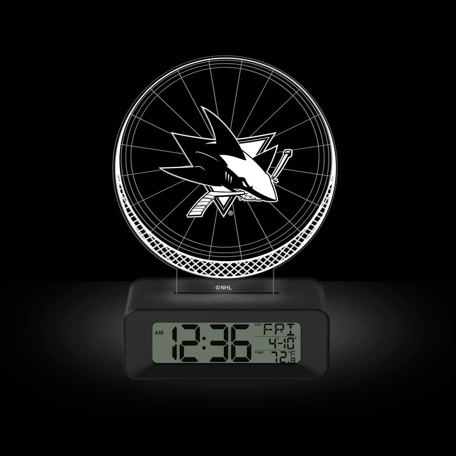 Game Time San Jose Sharks LED 3D Illusion Alarm Clock GM25318-SJ, MPN: GM25318-SJ, 81006814147