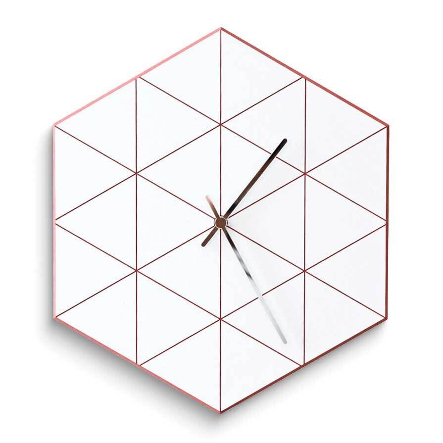 Red Hexagon Wire Wall Clock GM25198