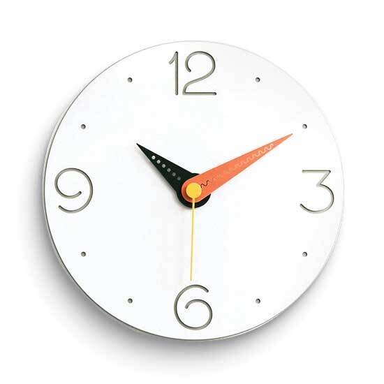 White with Red Accent Hand Wall Clock GM25202, MPN: GM25202, 788089161422