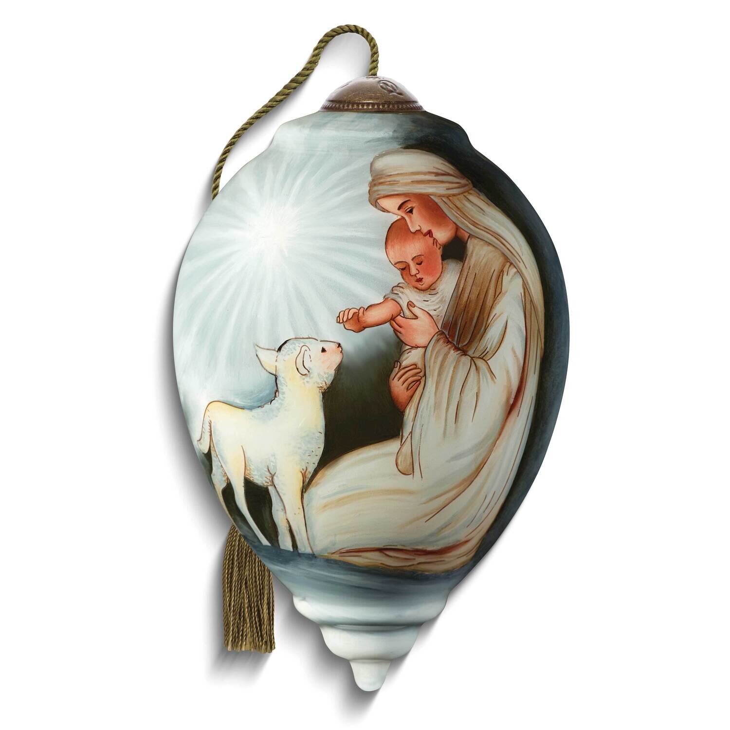 Neqwa Art Mary And Joseph With Lamb Ornament GM25356