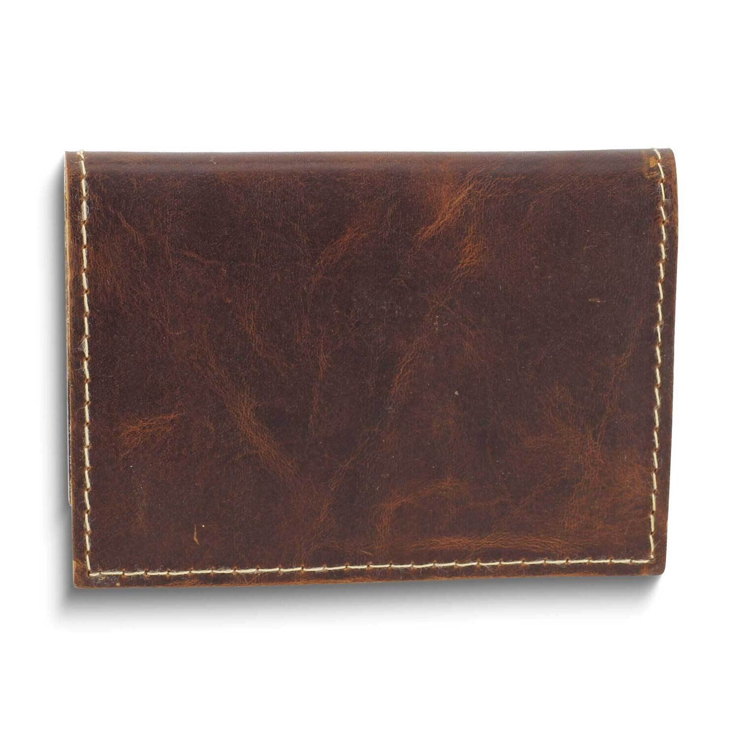 Brown Leather RFID Slim Bifold Card Case GM25087