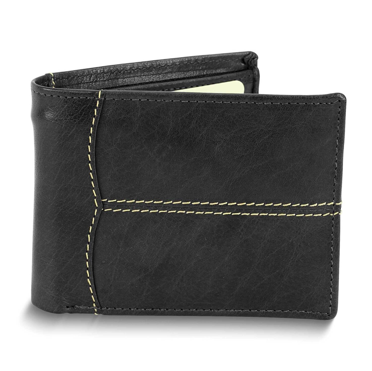Black Contrast Stitch Bifold Wallet GM25082BLK