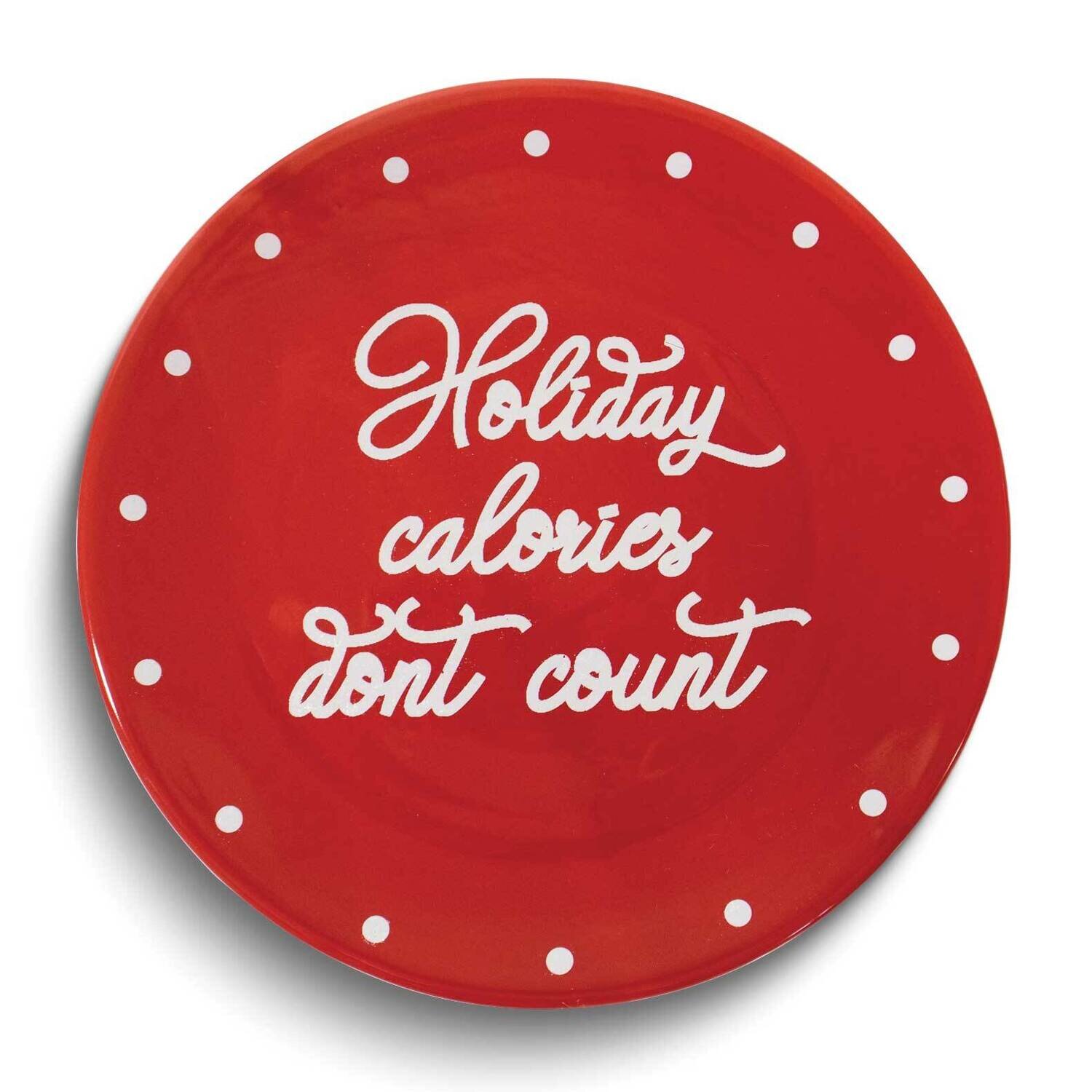 Holiday Calories Don't Count Red Ceramic Cookie Tray GM25260
