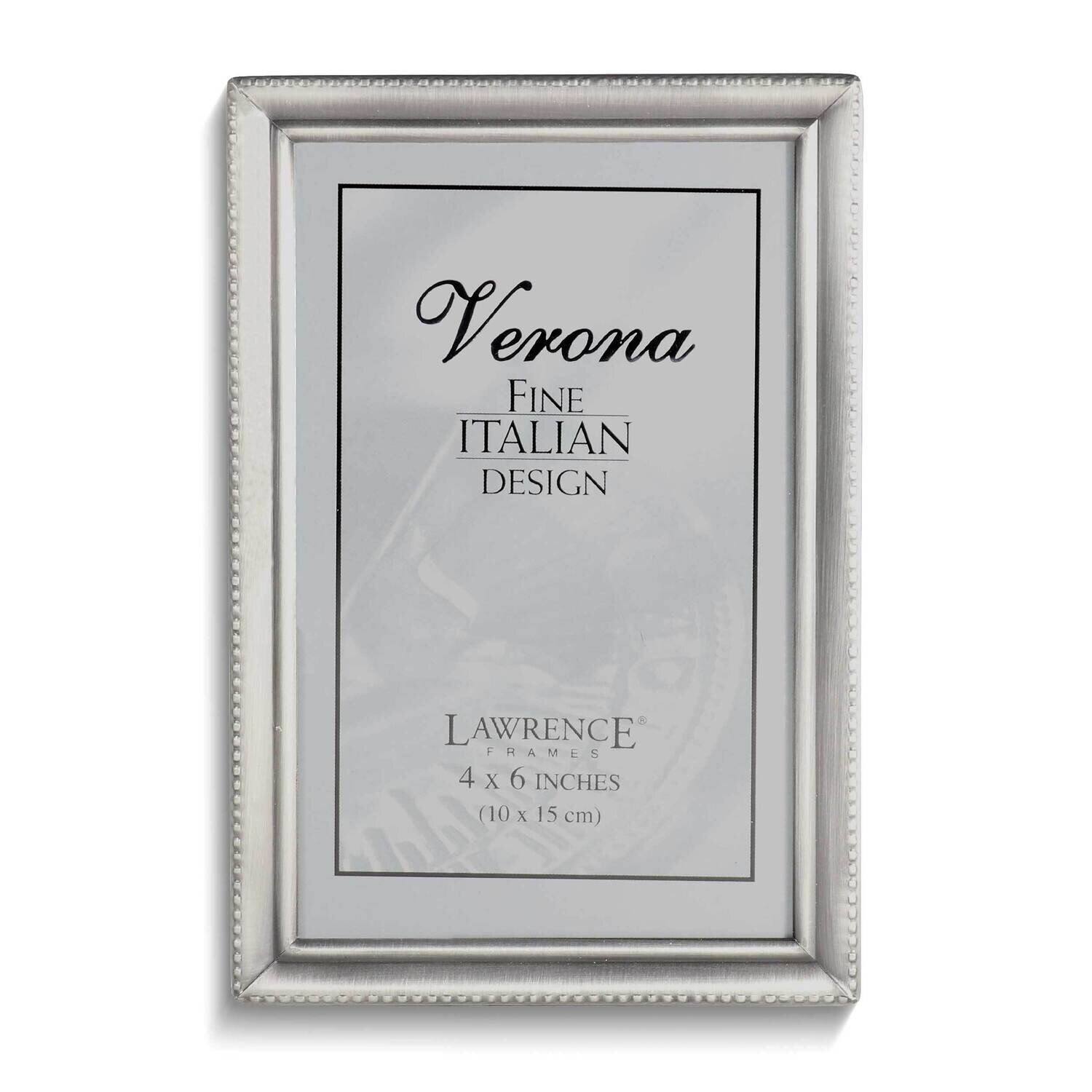 Pewter Brushed and Beaded 4 x 6 Inch Photo Picture Frame GM25418