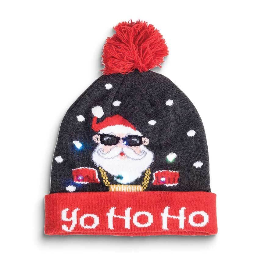 Yo Ho Ho Santa with Sunglasses LED Beanie Hat GM25274