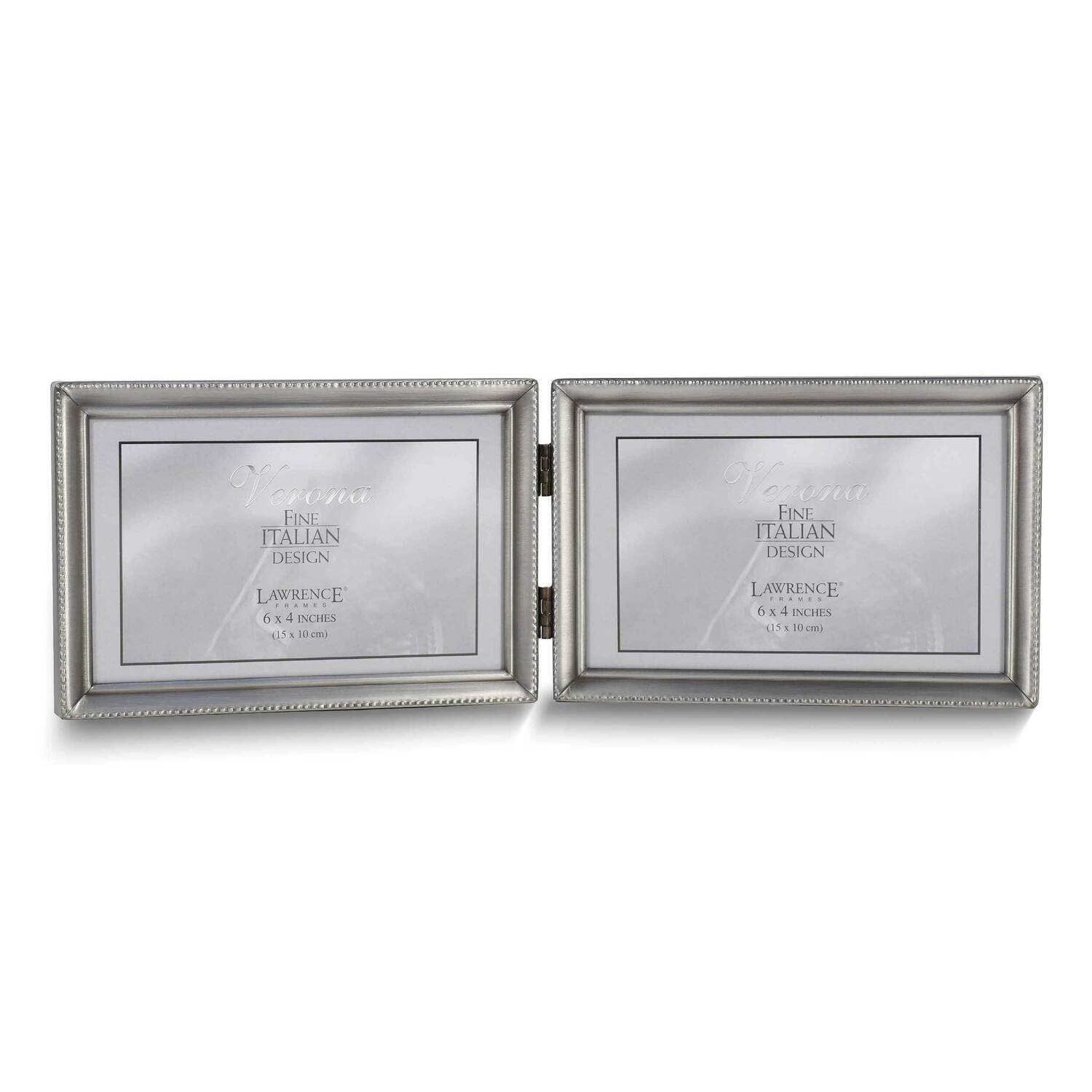 Pewter Brushed and Beaded 6x4 Double Photo Frame GM25425, MPN: GM25425, 751148050524