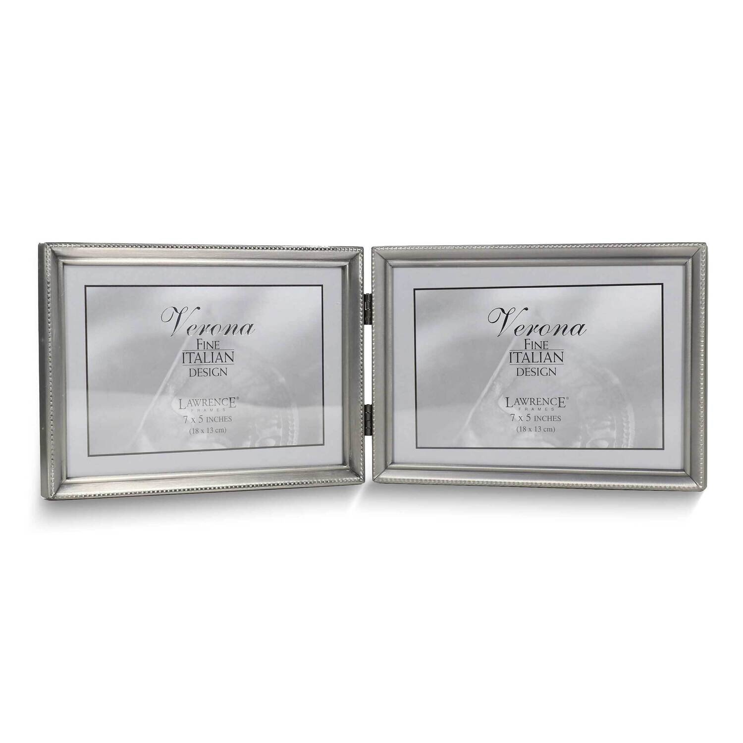 Pewter Brushed and Beaded 7x5 Double Photo Frame GM25426, MPN: GM25426, 751148065276