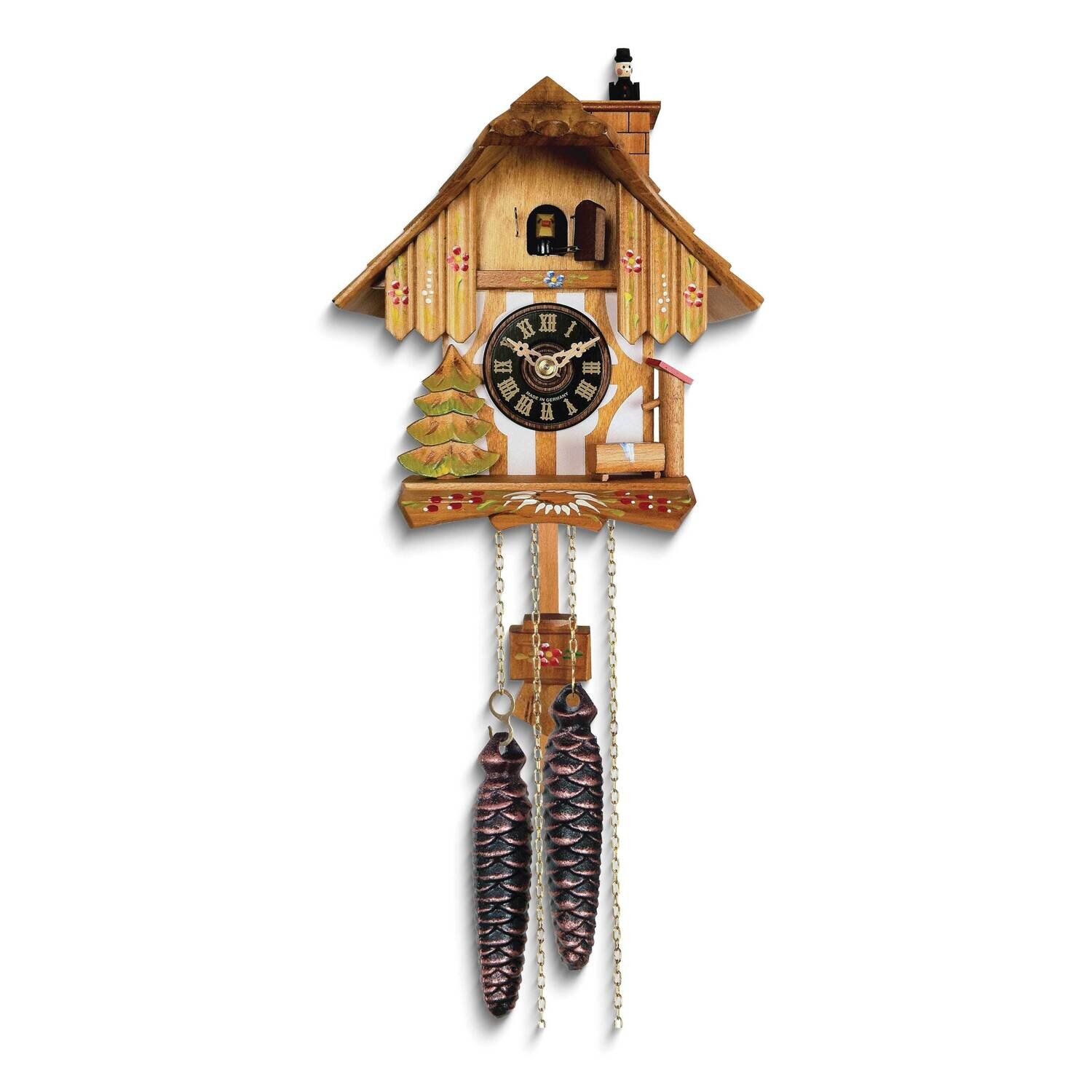 Chimney Sweep Pops out of Chimney Cuckoo Clock GM25170