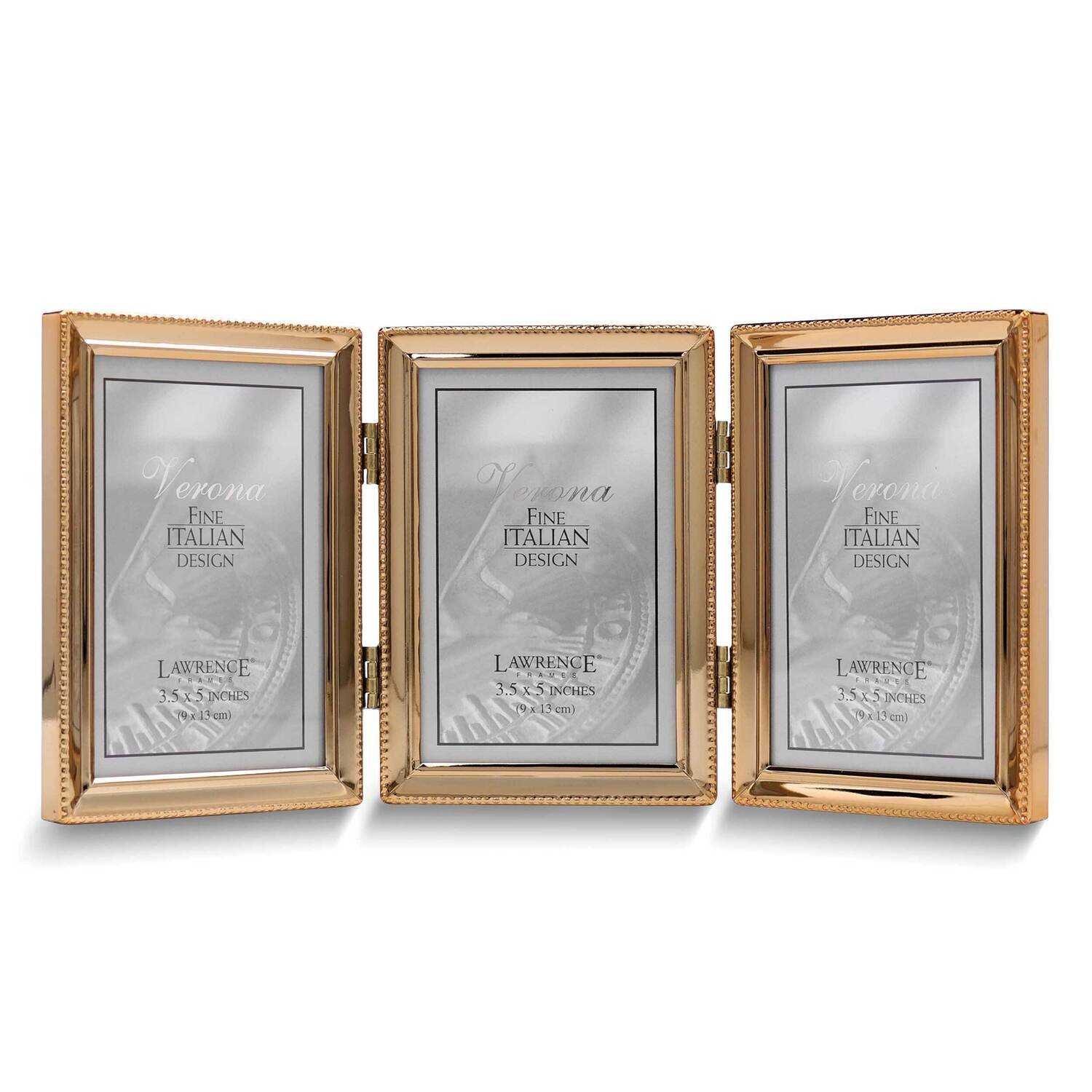 Gold-tone Beaded 3x5 Triple Photo Frame GM25445, MPN: GM25445, 751148078931