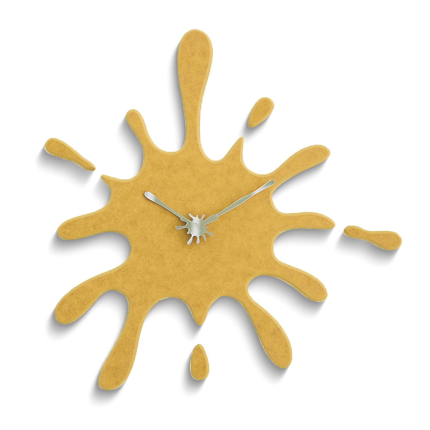 Yellow Ink Splash Battery Operated Wall Clock GM25189, MPN: GM25189, 788089161248