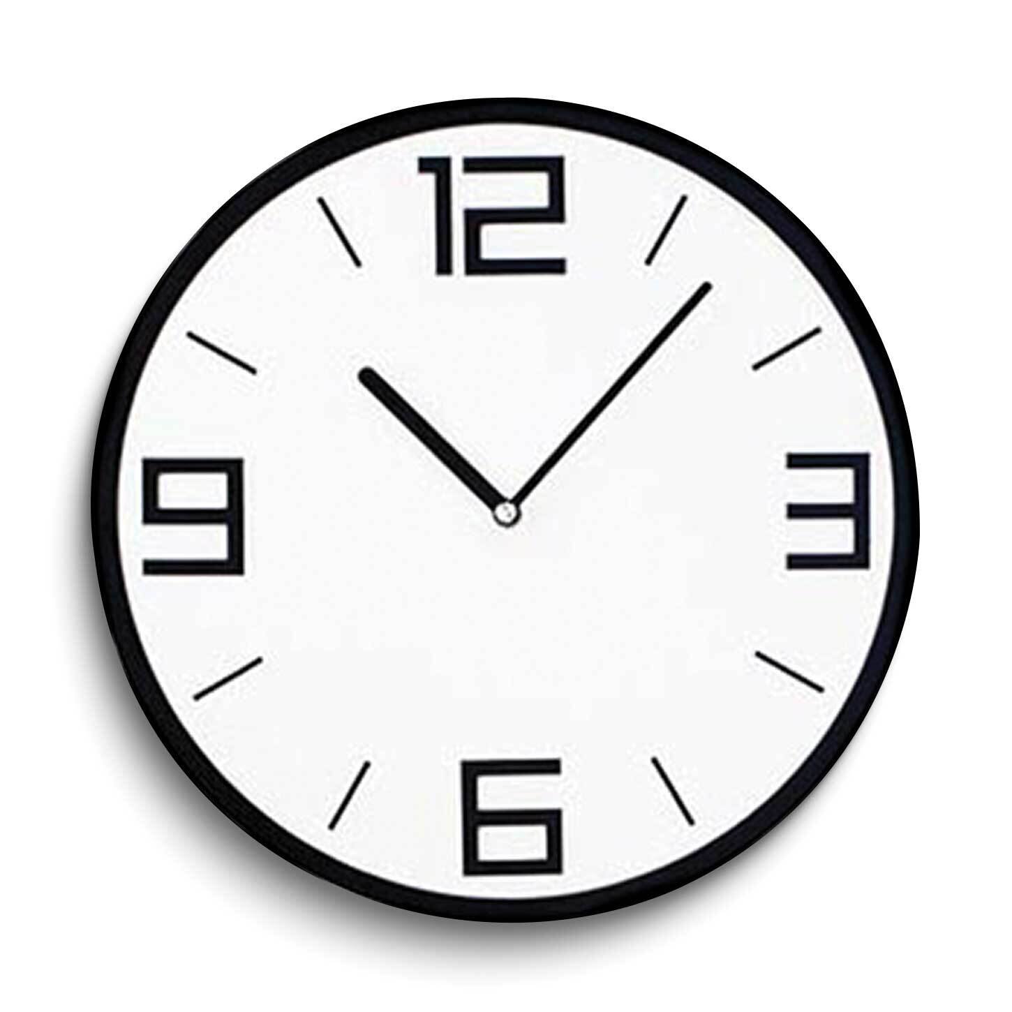 White with Black Numbers Wall Clock GM25192