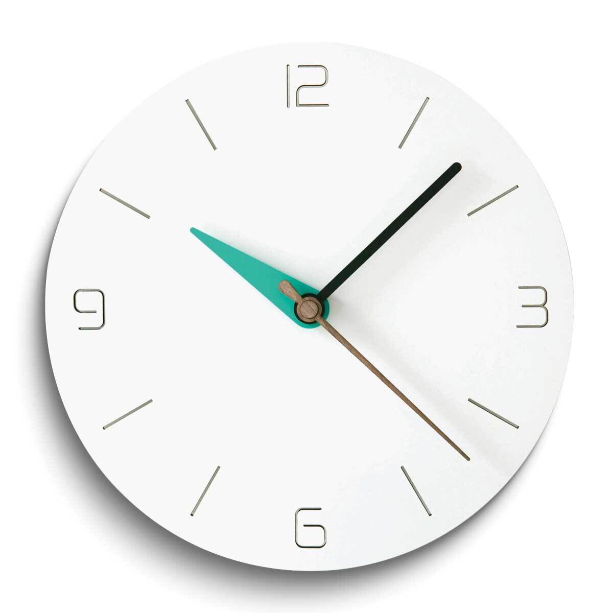 White with Green Accent Hand Wall Clock GM25201