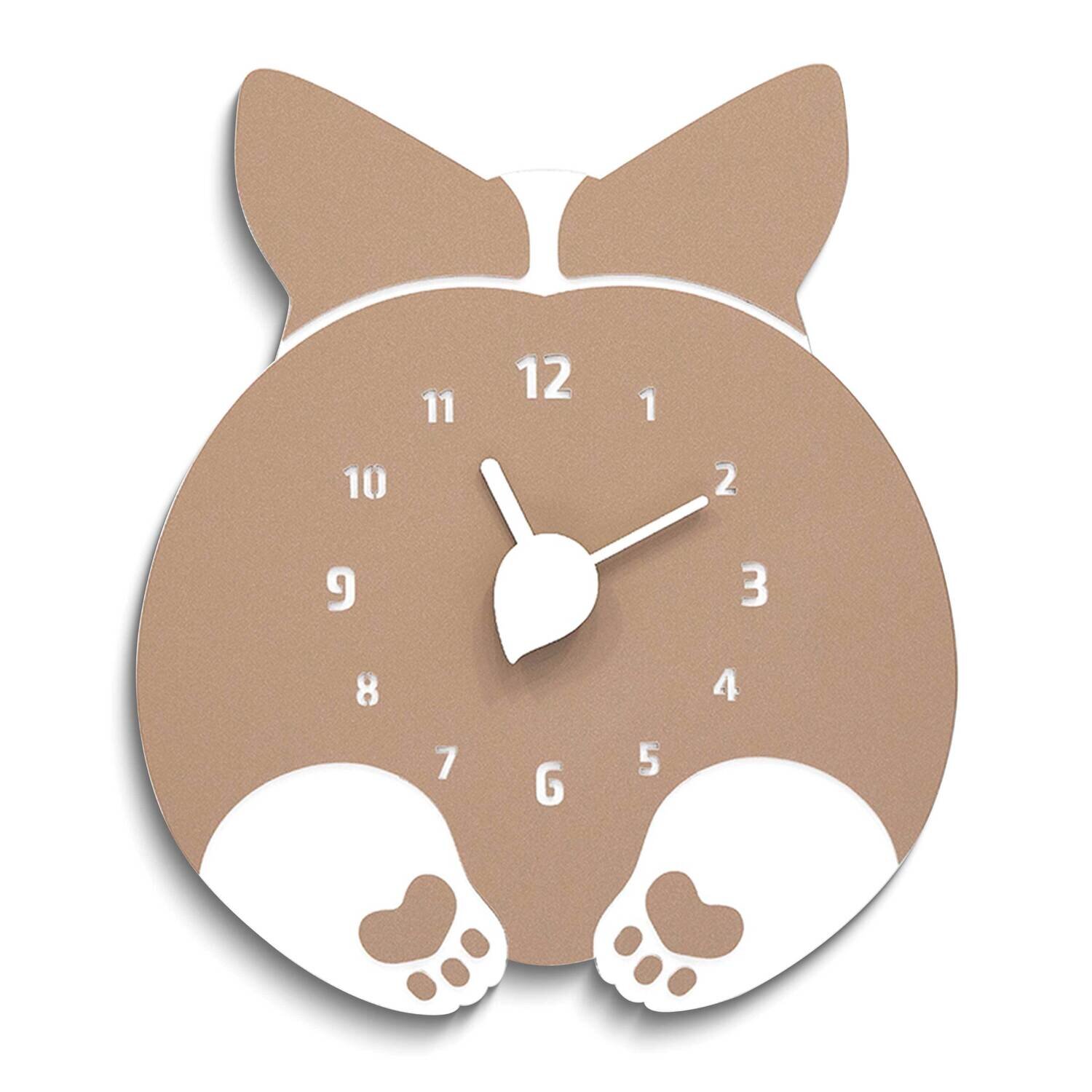 Pink and White Dog Wall Clock GM25205