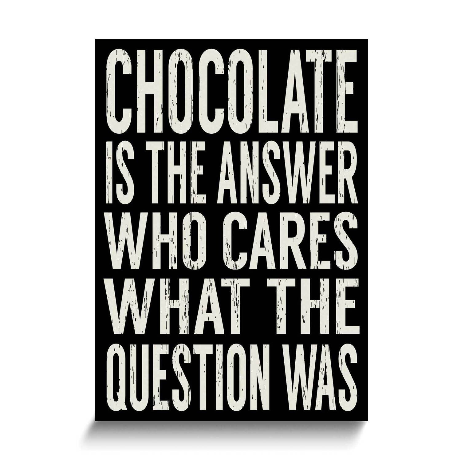 Chocolate Is The Answer Wall Plaque GM25250, MPN: GM25250, 788089173654