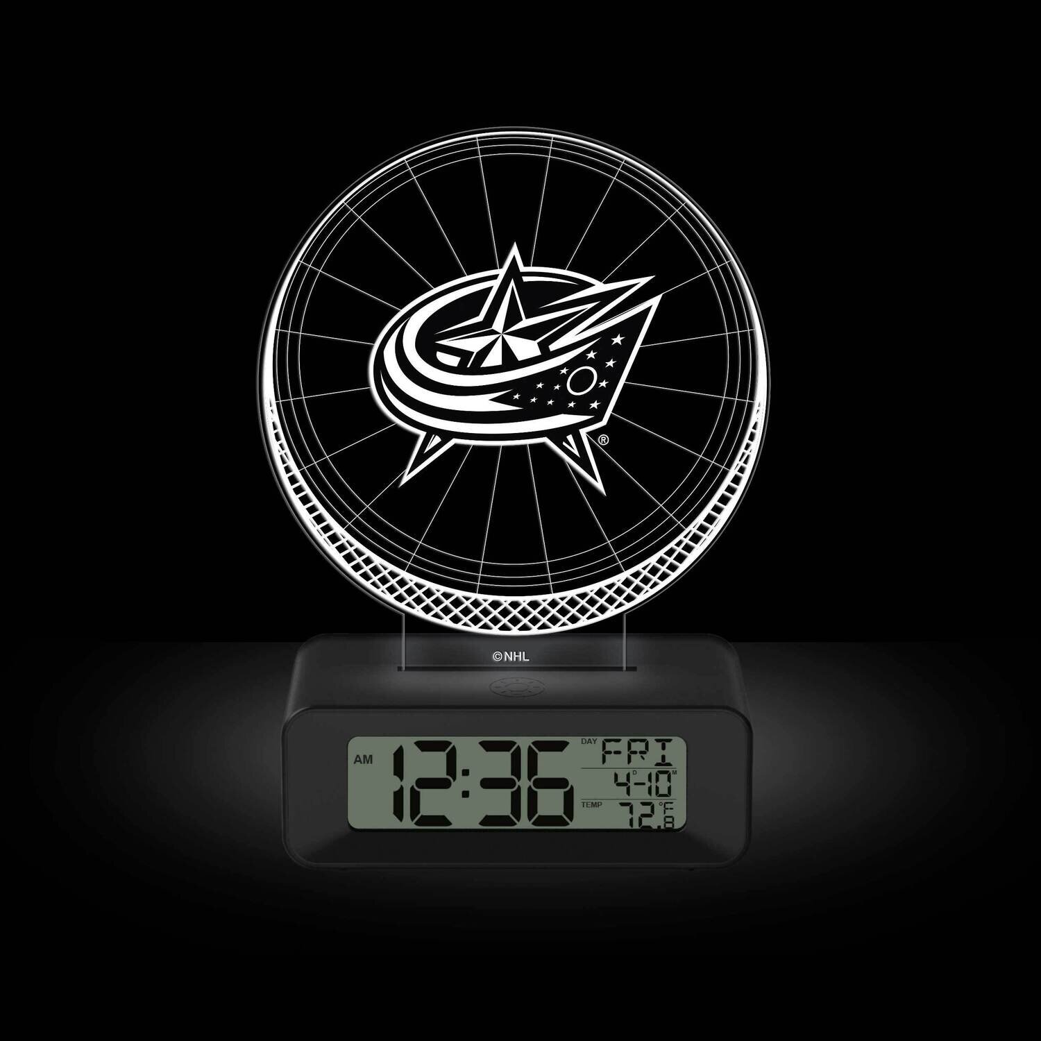 Game Time Columbus Blue Jackets LED 3D Illusion Alarm Clock GM25318-CBJ