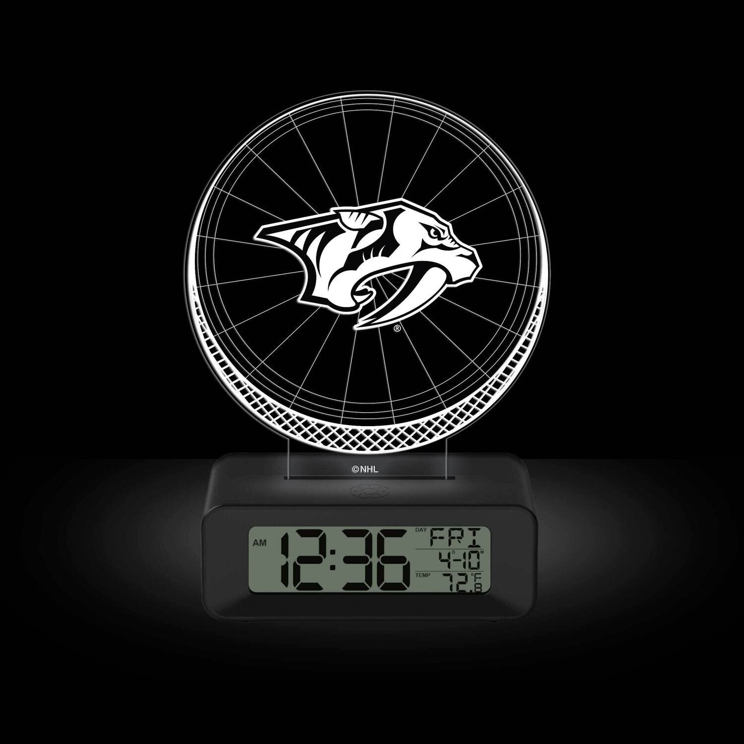 Game Time Nashville Predators LED 3D Illusion Alarm Clock GM25318-NAS