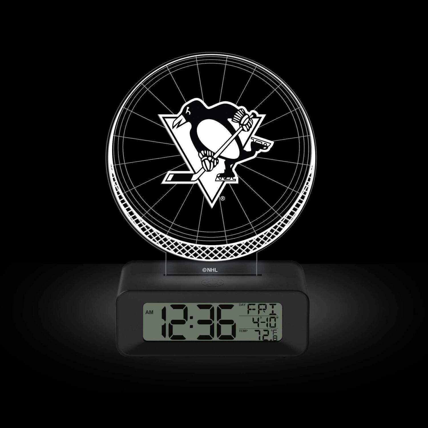 Game Time Pittsburgh Penguins LED 3D Illusion Alarm Clock GM25318-PIT