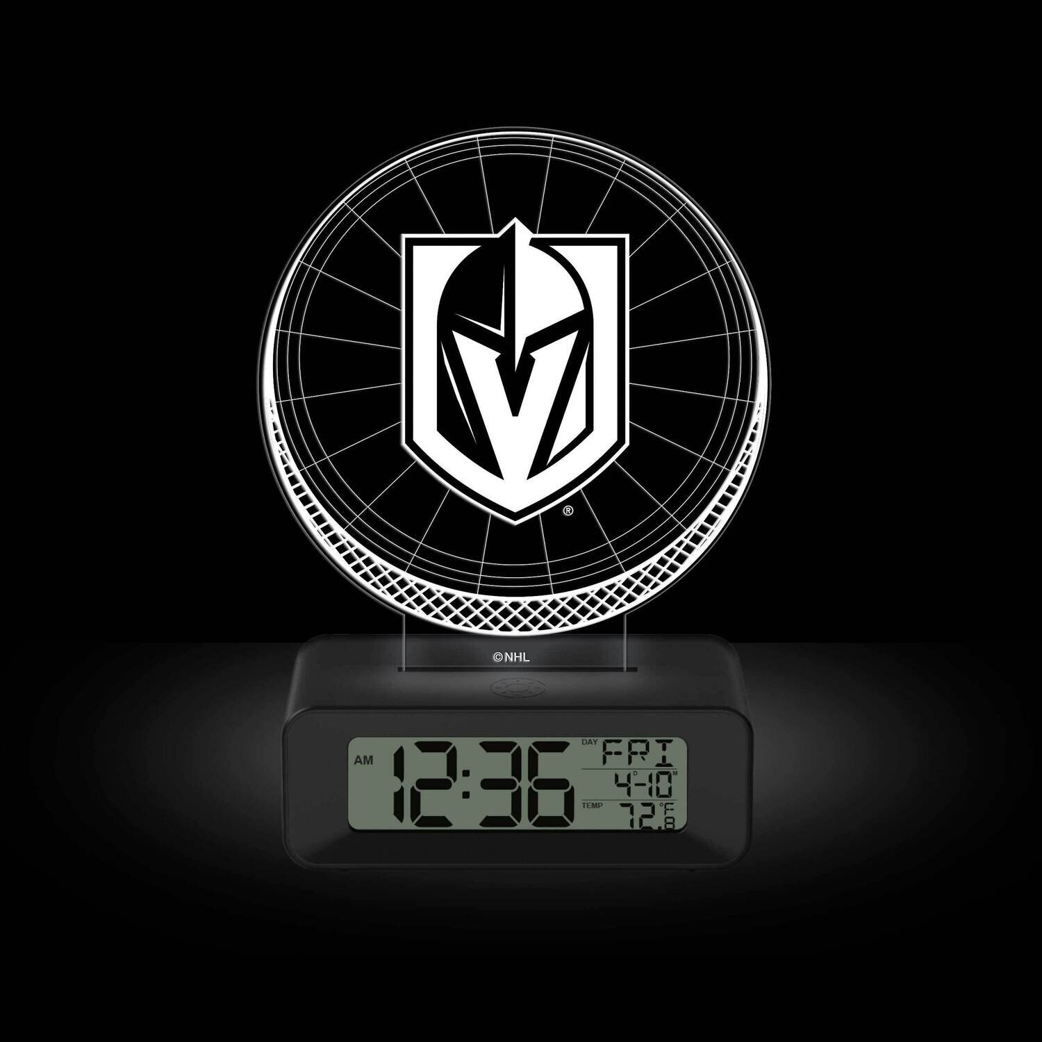 Game Time Vegas Golden Knights LED 3D Illusion Alarm Clock GM25318-VGK
