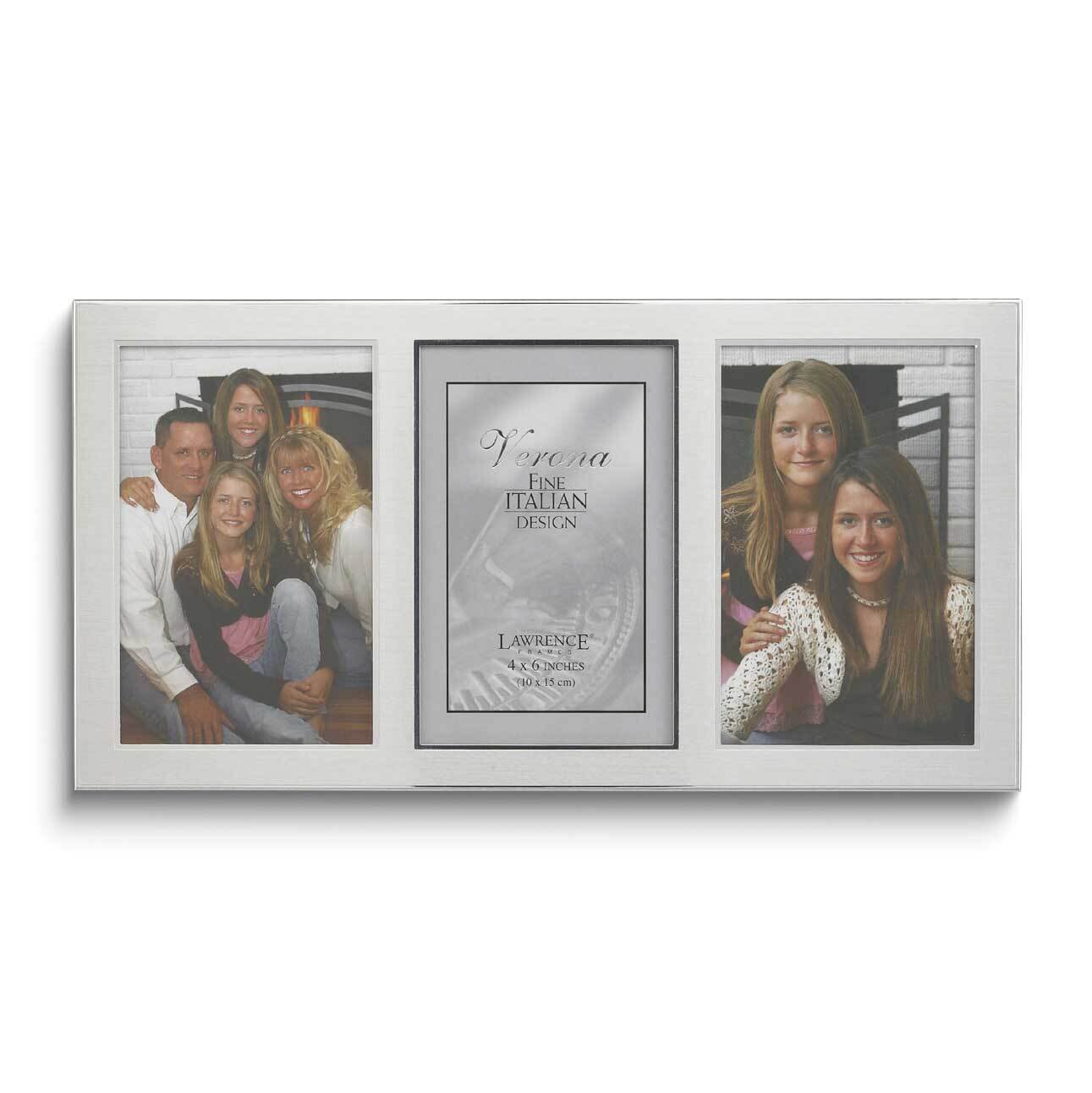Metro Brushed Silver-tone Triple 4 x 6 Inch Photo Picture Frame GM25551, MPN: GM25551, 751148067294