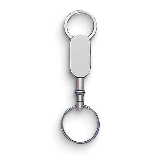 Silver-tone Oval Double Valet Key Ring GM25306, MPN: GM25306, 788089029333