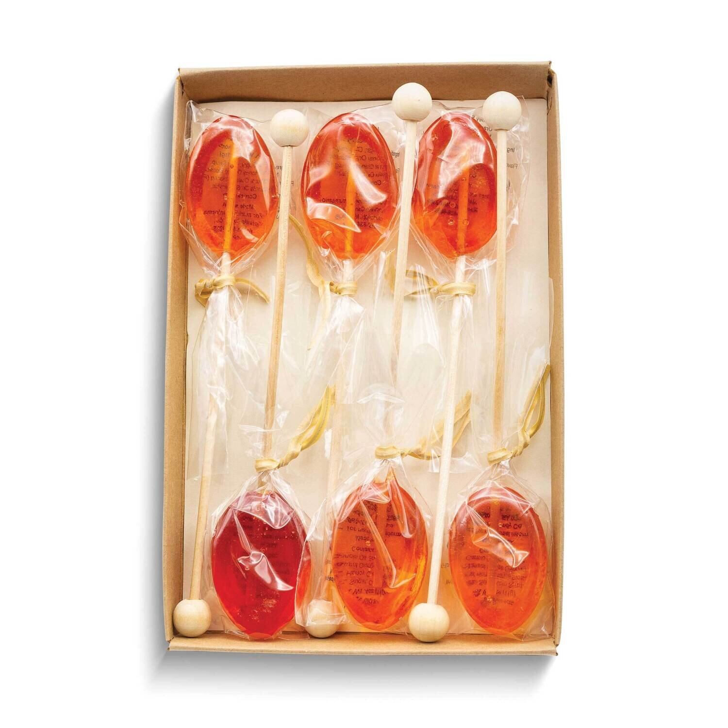 Orange Honey Flavored Pack of Six Drink Stirrers GM25284