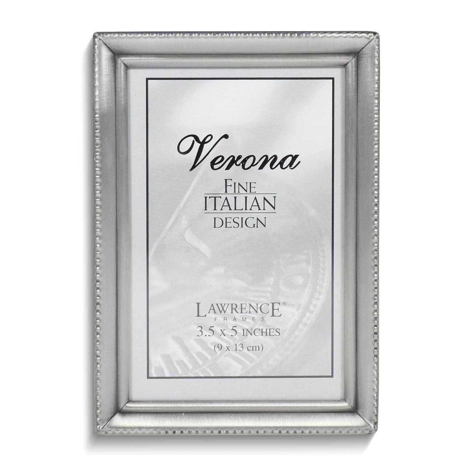 Pewter Brushed and Beaded 3x5 Photo Frame GM25414