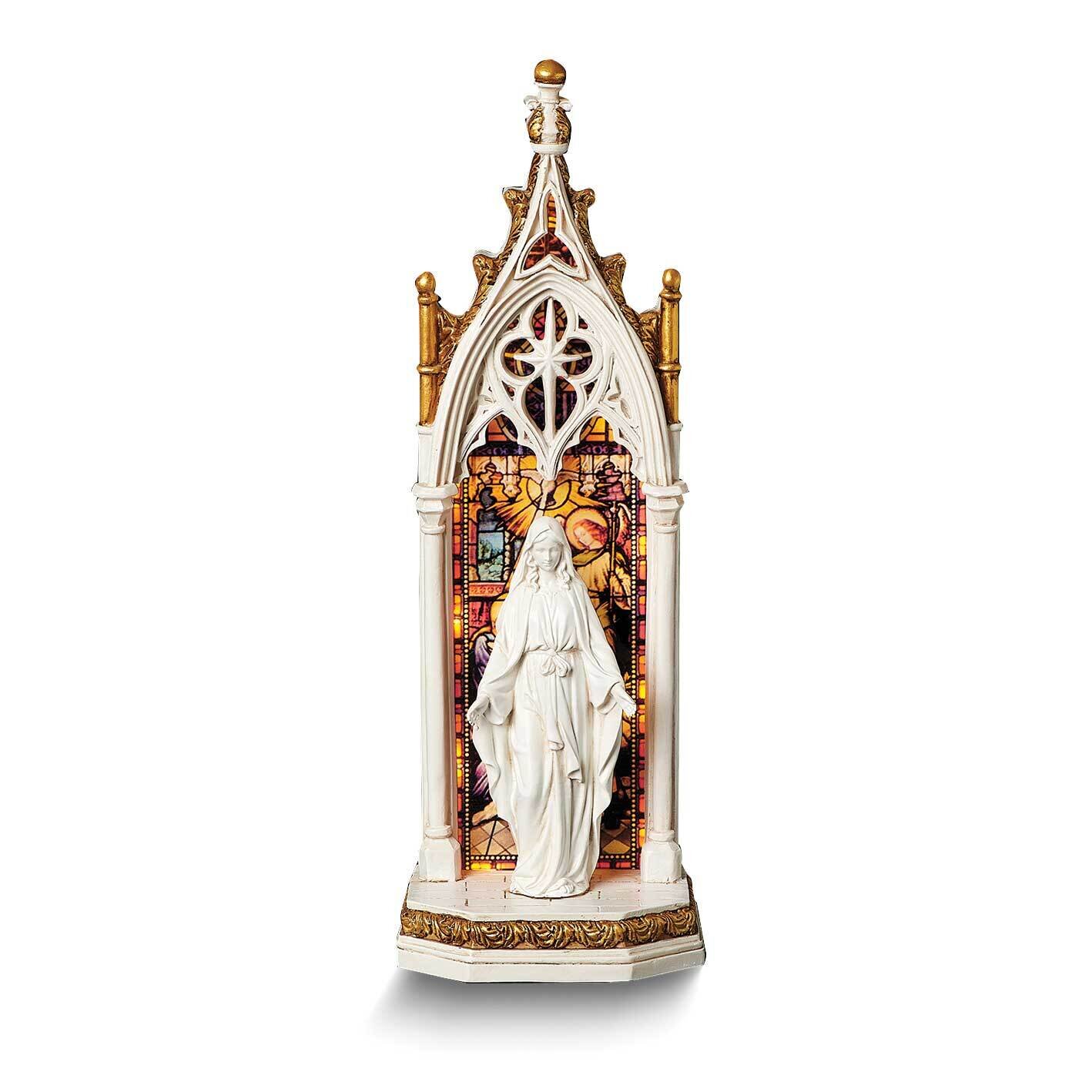 Joseph's Studio Our Lady of Grace LED Arched Window Figurine GM25652
