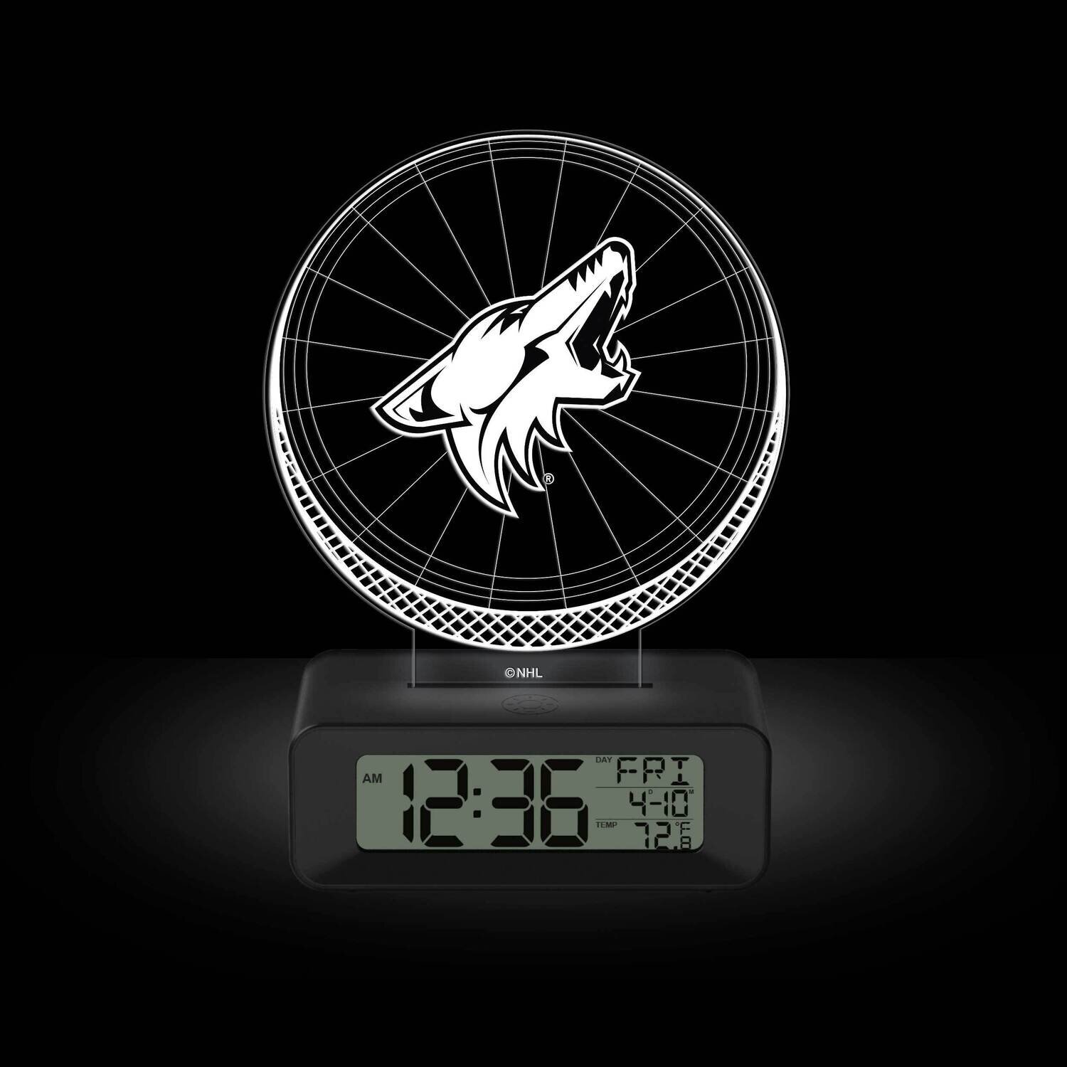 Game Time Arizona Coyotes LED 3D Illusion Alarm Clock GM25318-ARI