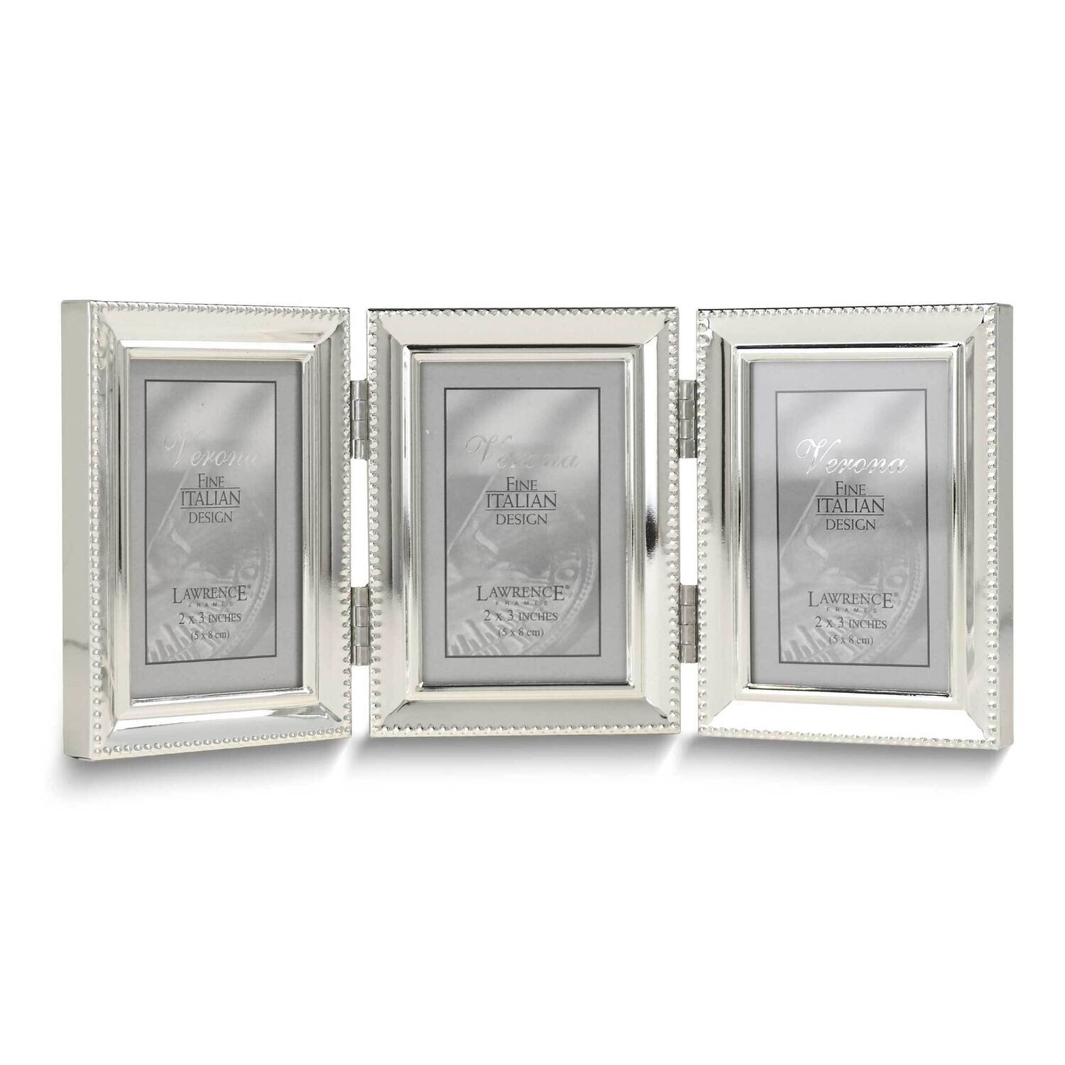 Silver-tone Beaded 2x3 Triple Photo Frame GM25433, MPN: GM25433, 751148077620