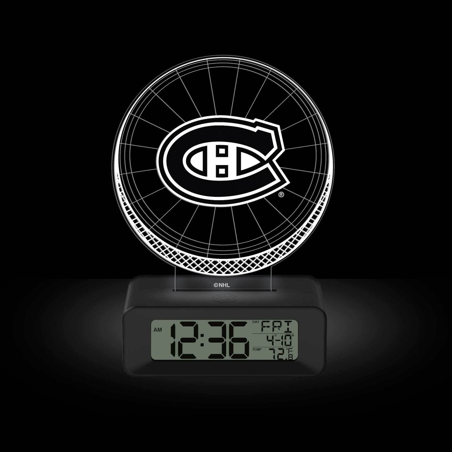 Game Time Montreal Canadiens LED 3D Illusion Alarm Clock GM25318-MON