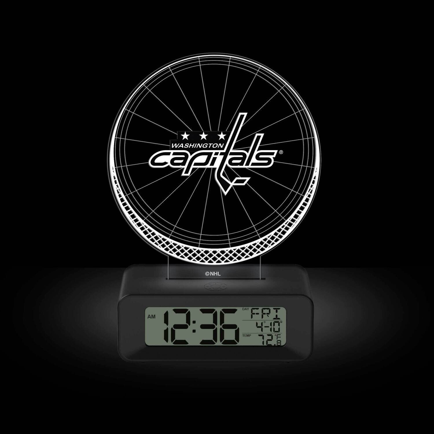 Game Time Washington Capitals LED 3D Illusion Alarm Clock GM25318-WAS