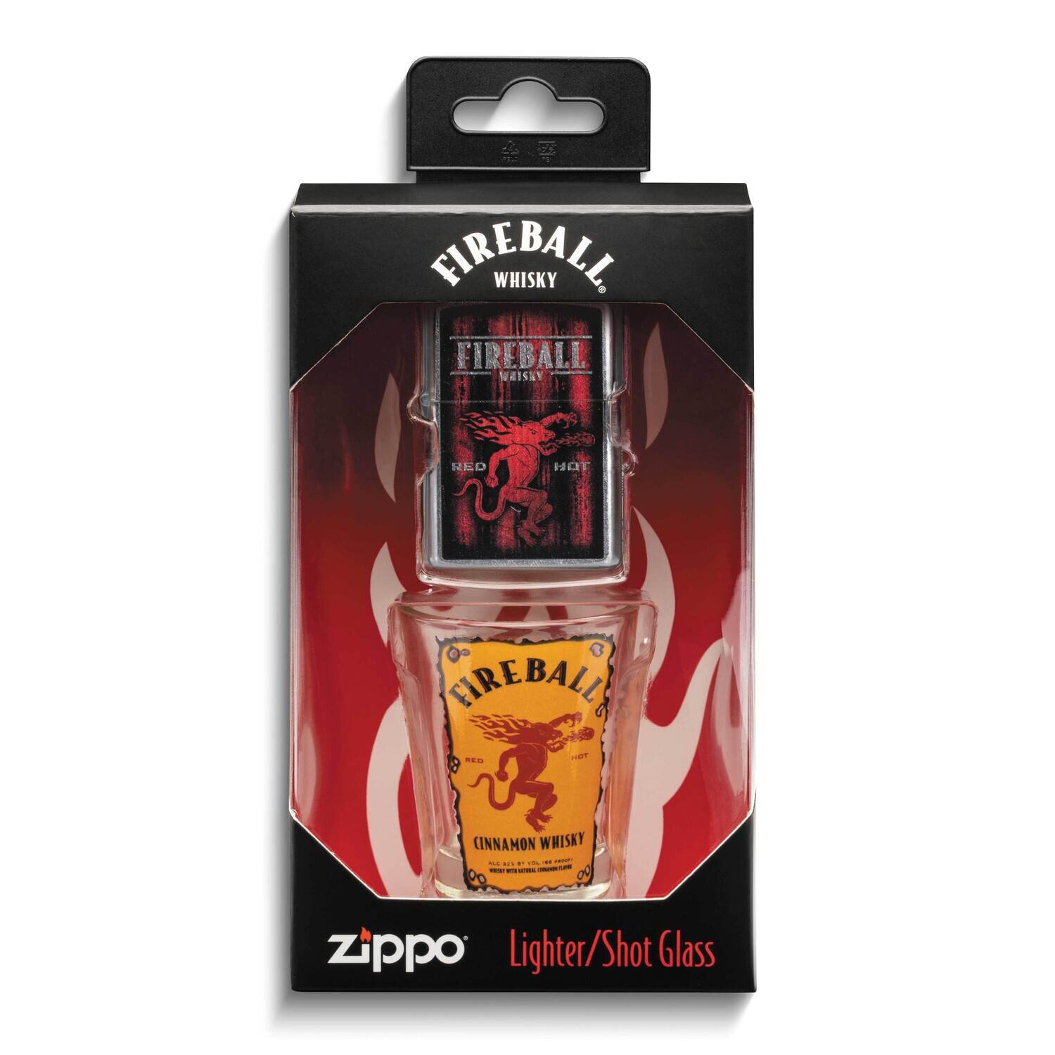 Zippo Fireball Shot Glass and Lighter Set GM25743