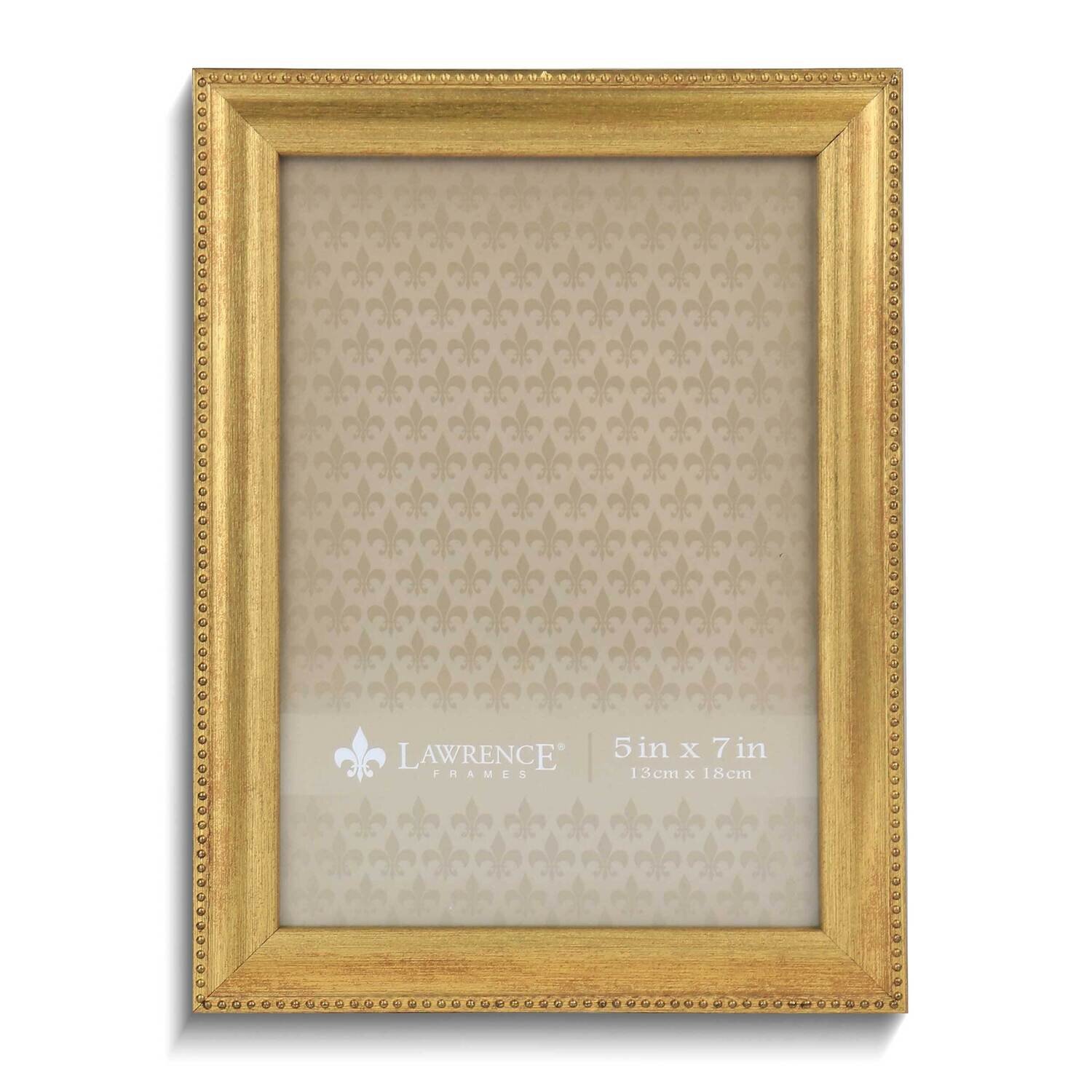 Gold-tone Beaded Edge 5 x 7 Inch Photo Picture Frame GM25519