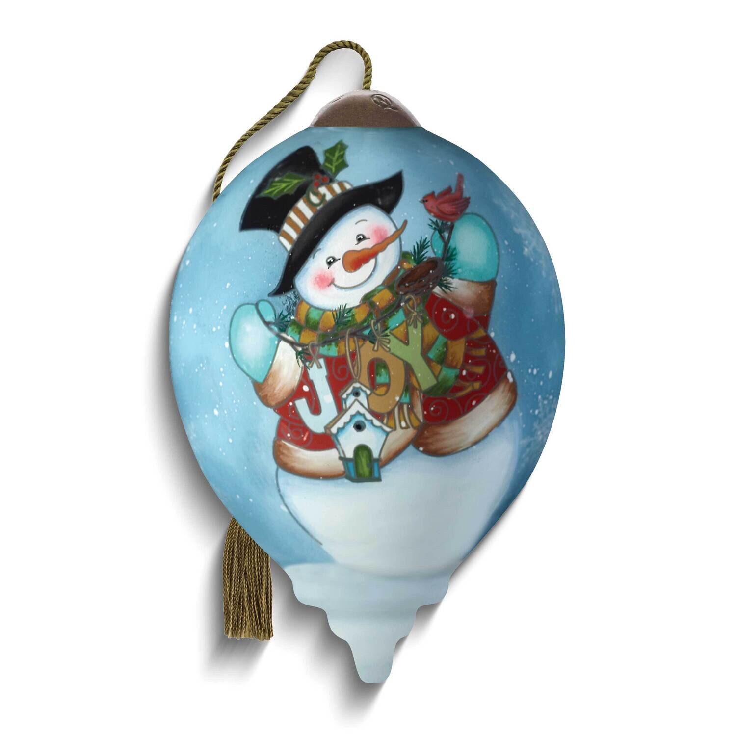 Neqwa Art Snowman With Joy Sign Ornament GM25349