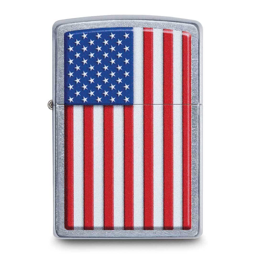 Zippo Street Chrome American Flag Lighter GM25766, MPN: GM25766, 191693062298
