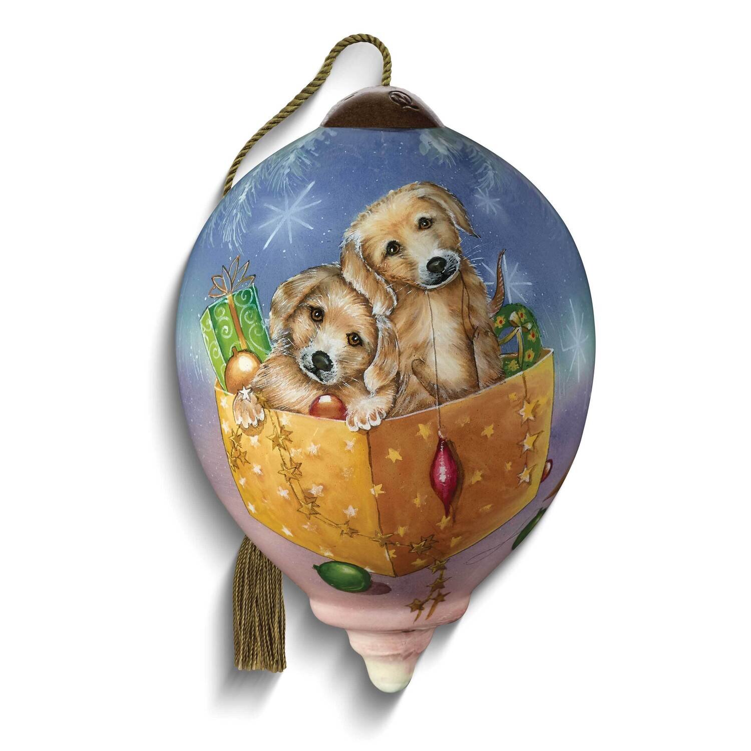 Neqwa Art Puppies In Gift Box Ornament GM25364