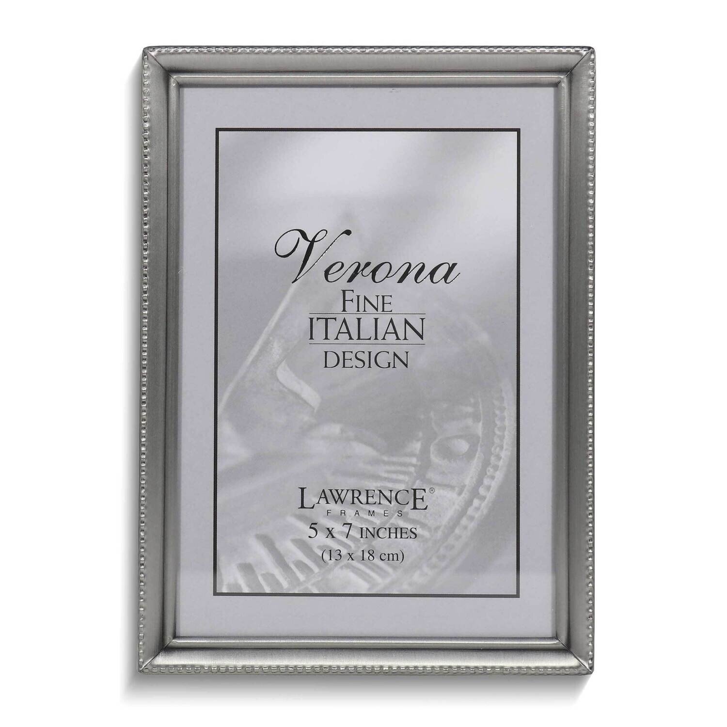 Pewter Brushed and Beaded 5 x 7 Inch Photo Picture Frame GM25422, MPN: GM25422, 751148035026