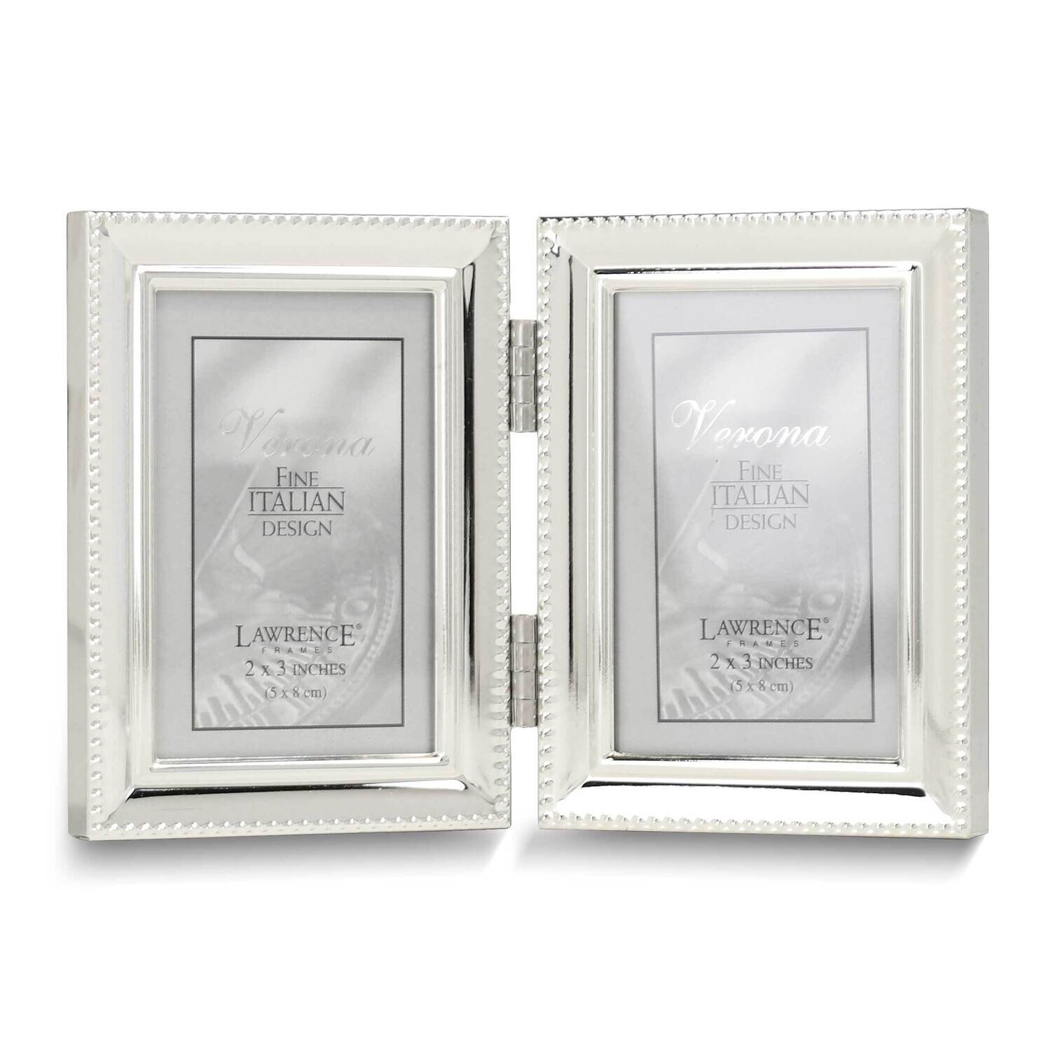 Silver-tone Beaded 2x3 Double Photo Frame GM25432, MPN: GM25432, 751148077613