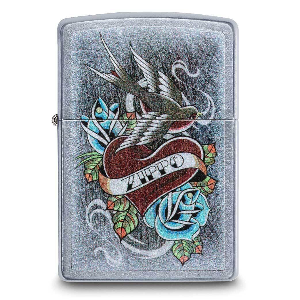 Zippo Vintage Tattoo Street Chrome Lighter GM25776, MPN: GM25776, 191693090826