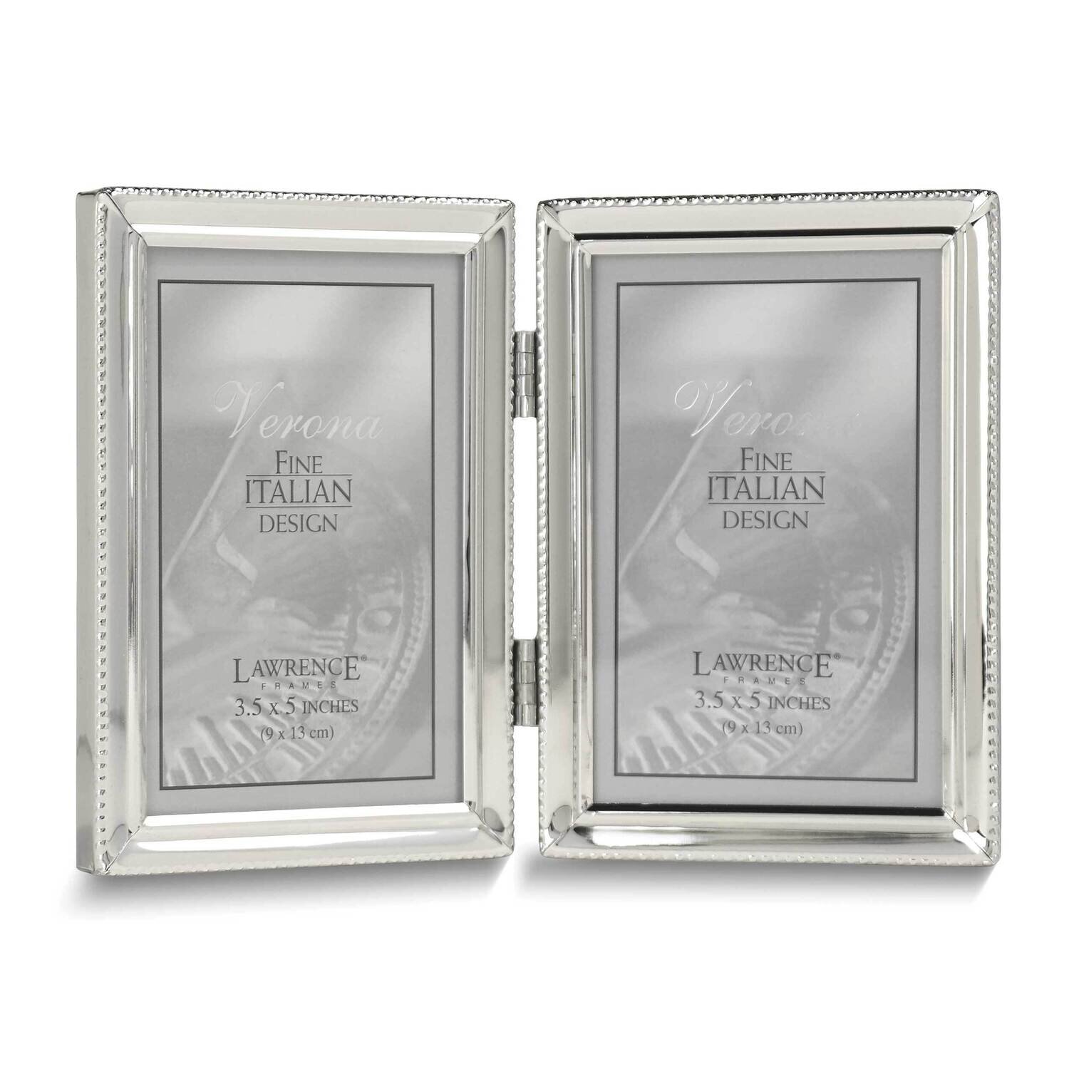 Silver-tone Beaded 3x5 Double Photo Frame GM25435, MPN: GM25435, 751148077644