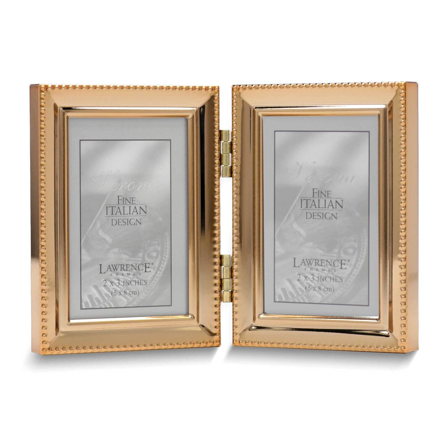 Gold-tone Beaded 2x3 Double Photo Frame GM25441, MPN: GM25441, 751148078894