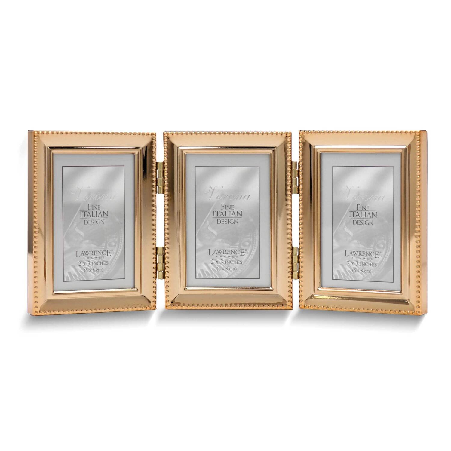 Gold-tone Beaded 2x3 Triple Photo Frame GM25442, MPN: GM25442, 751148078900