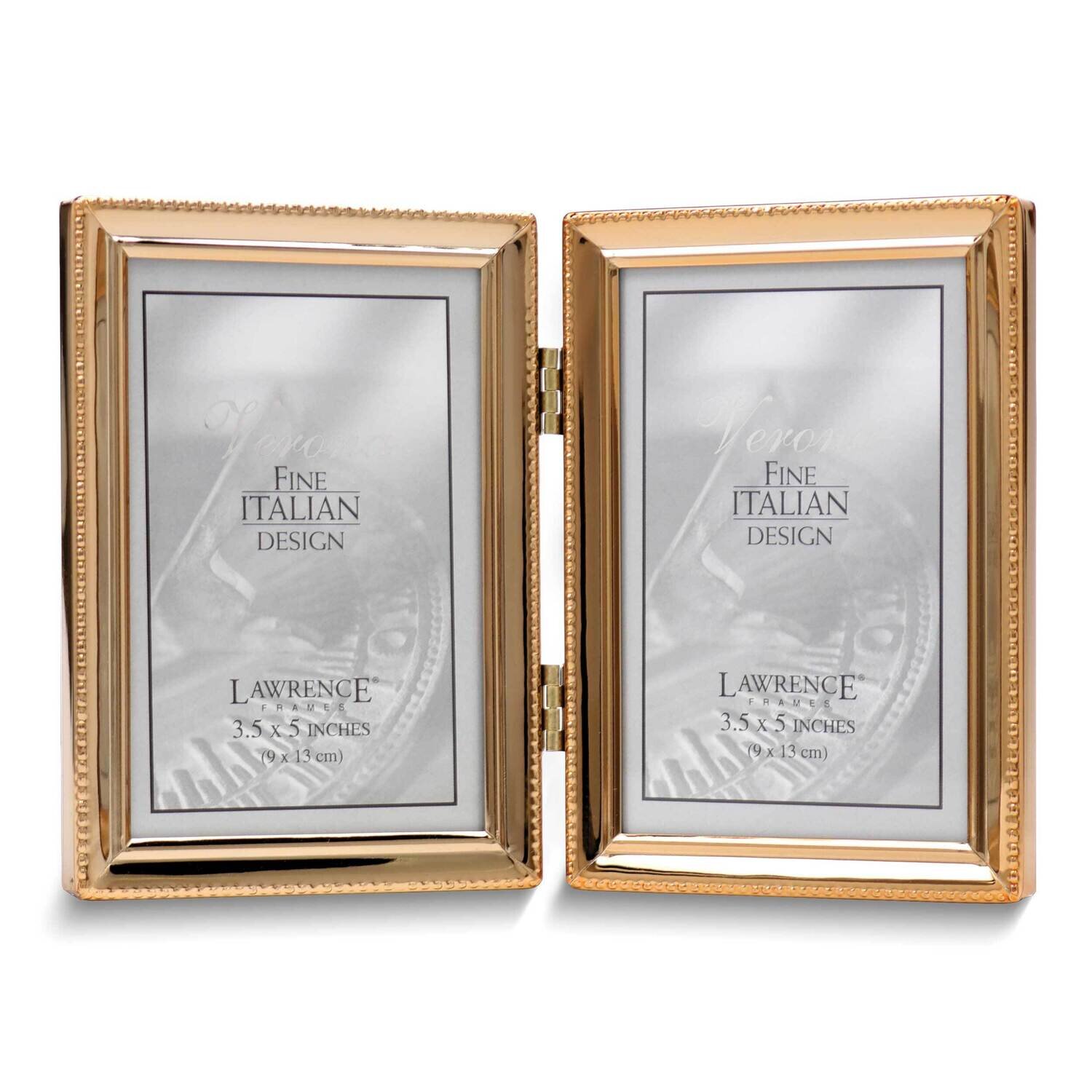 Gold-tone Beaded 3x5 Double Photo Frame GM25444, MPN: GM25444, 751148078924