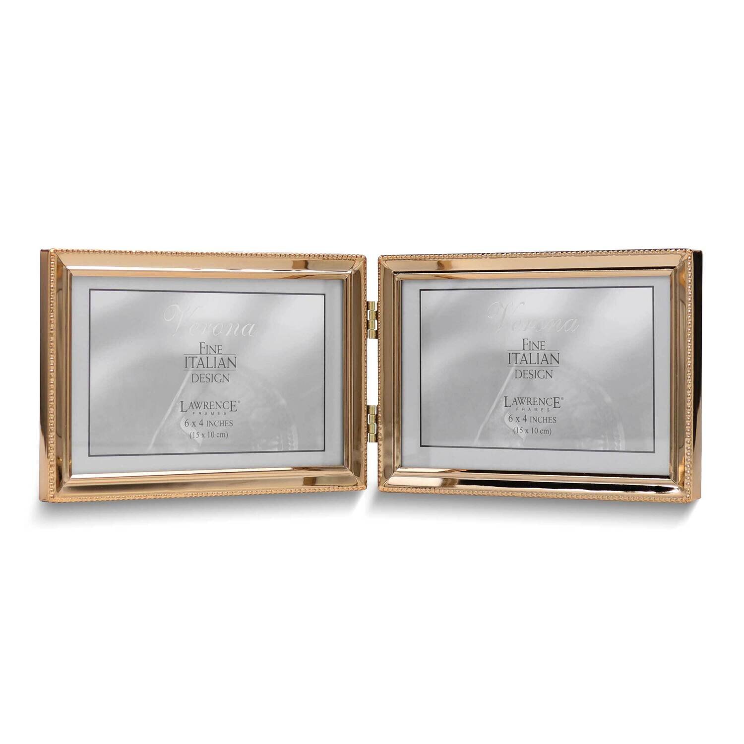 Gold-tone Beaded 6x4 Double Photo Frame GM25454